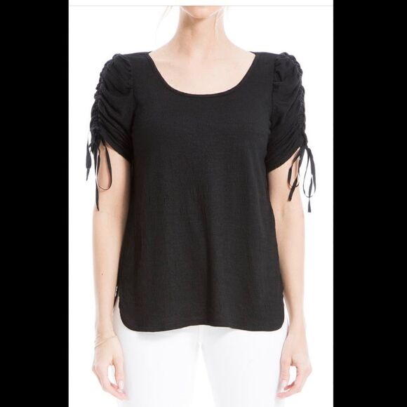 Max Studio Ruched Sleeve Knit Top - Picture 12 of 12